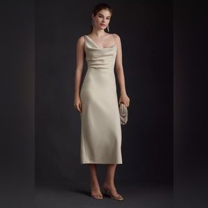BHLDN Champagne August Midi Bridesmaid Dress